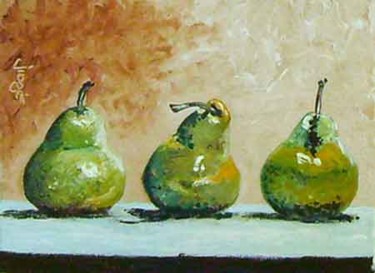 Schilderij getiteld "Another three pears" door Jiddje, Origineel Kunstwerk, Olie