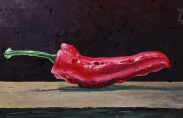 Schilderij getiteld "Sweet pepper" door Jiddje, Origineel Kunstwerk, Olie