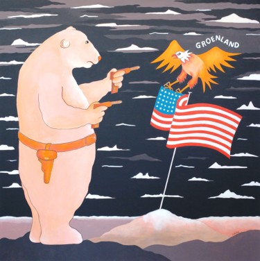 Pintura titulada "Non, Mr Trump, le G…" por Jocelyne Deschamps-Kus, Obra de arte original, Acrílico Montado en Bastidor de c…