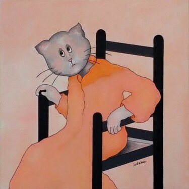 Malerei mit dem Titel "Etude sur le vieill…" von Jocelyne Deschamps-Kus, Original-Kunstwerk, Acryl Auf Keilrahmen aus Holz m…
