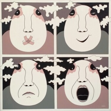 Pintura titulada "Emotions au cours d…" por Jocelyne Deschamps-Kus, Obra de arte original, Acrílico Montado en Bastidor de c…