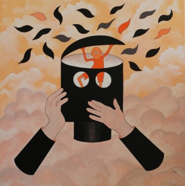 Peinture intitulée "Psychanalyse n°1 :…" par Jocelyne Deschamps-Kus, Œuvre d'art originale, Acrylique Monté sur Châssis en b…