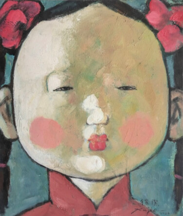 Pittura intitolato "Children6" da Jie Xu, Opera d'arte originale, pigmenti