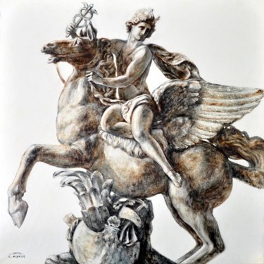 Painting titled "Statue. Place De La…" by Jie Zh, Original Artwork