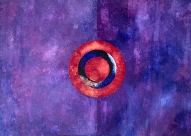 Painting titled "Oeil Cosmique" by Jiel, Original Artwork, Acrylic Mounted on Wood Stretcher frame