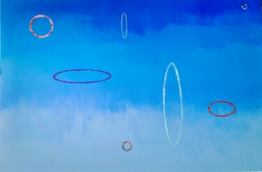 Картина под названием "Les sept cercles" - Jiel, Подлинное произведение искусства, Акрил
