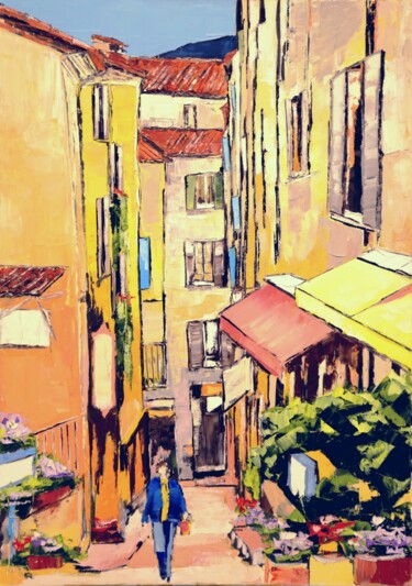 Painting titled "RUELLE PROVENCALE" by Jiel, Original Artwork, Oil