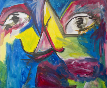 Malerei mit dem Titel "Clown" von Jihane Errais, Original-Kunstwerk, Acryl