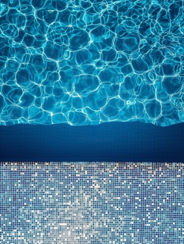 Digitale Kunst mit dem Titel "Pool 01, 2024" von Jil Anders, Original-Kunstwerk, KI-generiertes Bild Auf Andere starre Platt…