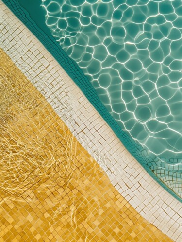 Digitale Kunst mit dem Titel "Pool 22, 2024" von Jil Anders, Original-Kunstwerk, KI-generiertes Bild Auf Andere starre Platt…