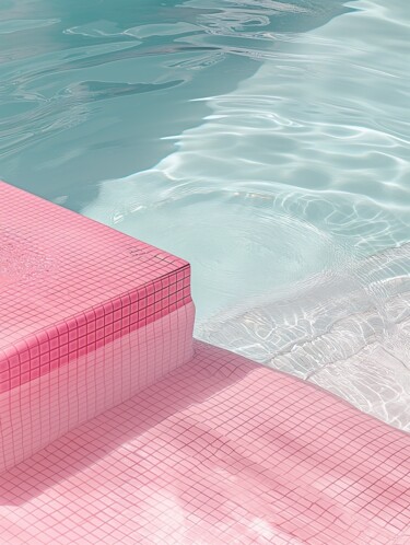 Digitale Kunst mit dem Titel "Pool 42, 2024" von Jil Anders, Original-Kunstwerk, KI-generiertes Bild Auf Andere starre Platt…