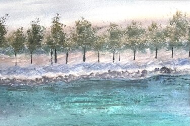 「Clear Waters」というタイトルの絵画 Jill Correale Jill Simpsonによって, オリジナルのアートワーク, 水彩画