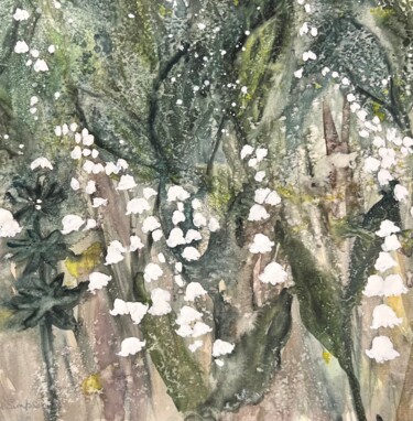 Painting titled "Lilly of the Valley" by Jill Correale Jill Simpson, Original Artwork, Watercolor