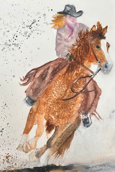 Картина под названием "Sixpence" - Jill Correale Jill Simpson, Подлинное произведение искусства, Акварель