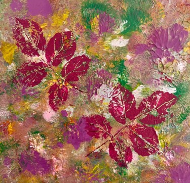 Картина под названием "Magenta Leaves" - Jill Correale Jill Simpson, Подлинное произведение искусства, Акрил