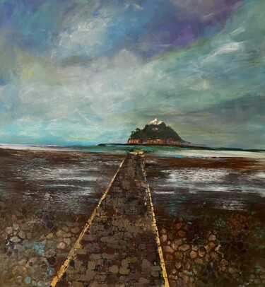 Painting titled "St Michaels Mount" by Jill Correale Jill Simpson, Original Artwork, Acrylic