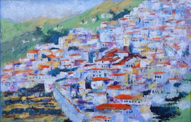 Pintura intitulada "Pueblo Blanco, Còmp…" por Jill Carrott, Obras de arte originais, Acrílico