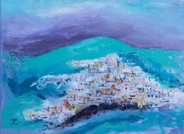 Painting titled "Pueblo Blanco, Aren…" by Jill Carrott, Original Artwork, Acrylic