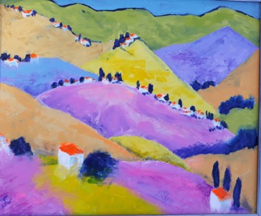 Peinture intitulée "Andalucian Landscap…" par Jill Carrott, Œuvre d'art originale, Acrylique