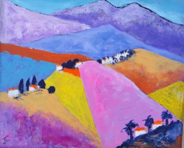 Peinture intitulée "Andalucian Landscap…" par Jill Carrott, Œuvre d'art originale, Acrylique