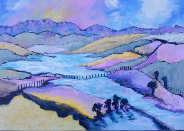 Malerei mit dem Titel "Fuente de la Piedra" von Jill Carrott, Original-Kunstwerk, Acryl