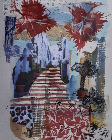 Collages intitulée "Scenes of Frigilian…" par Jill Carrott, Œuvre d'art originale, Encre