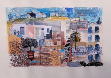 Collages intitulée "Scenes of Frigilian…" par Jill Carrott, Œuvre d'art originale, Encre