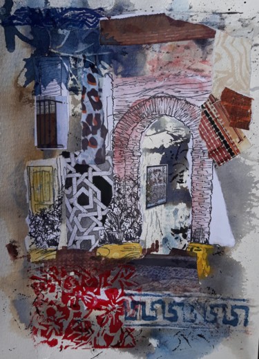 Collages intitulée "Scenes of Frigilian…" par Jill Carrott, Œuvre d'art originale, Encre