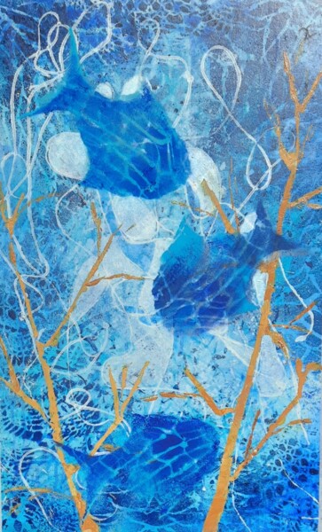 Pittura intitolato "Box Jellyfish, Chir…" da Jill Carrott, Opera d'arte originale, Acrilico