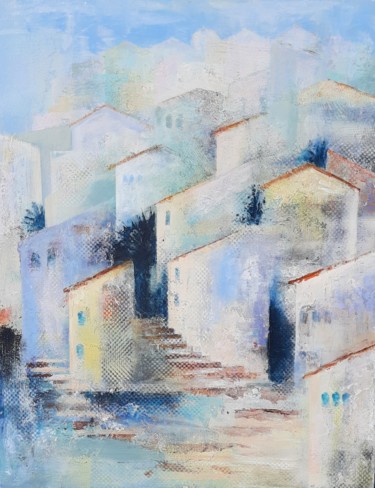 Painting titled "Verano Azul" by Jill Carrott, Original Artwork, Acrylic