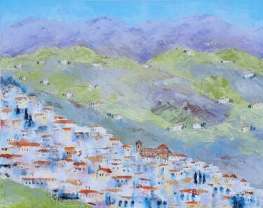 Painting titled "Torrox from the West" by Jill Carrott, Original Artwork, Acrylic