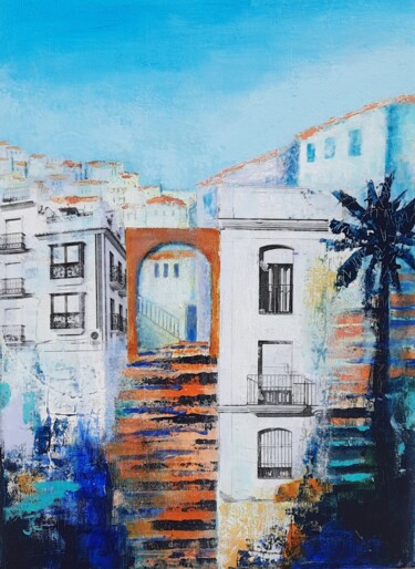 Painting titled "Calle Calzada" by Jill Carrott, Original Artwork, Acrylic