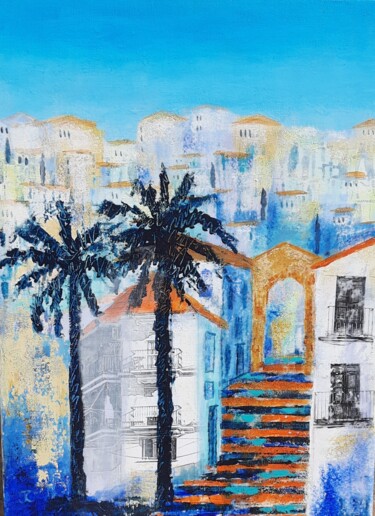 Painting titled "Plaza Picasso" by Jill Carrott, Original Artwork, Acrylic