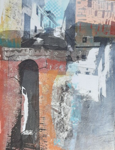 Collages intitolato "El Porton 3" da Jill Carrott, Opera d'arte originale, Acrilico