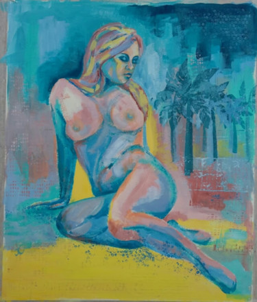 Painting titled "Amber" by Jill Carrott, Original Artwork, Acrylic