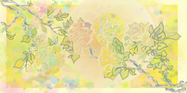Digital Arts titled "Apple Blossom Huge…" by Jill Annette Johnson, Original Artwork, Digital Painting