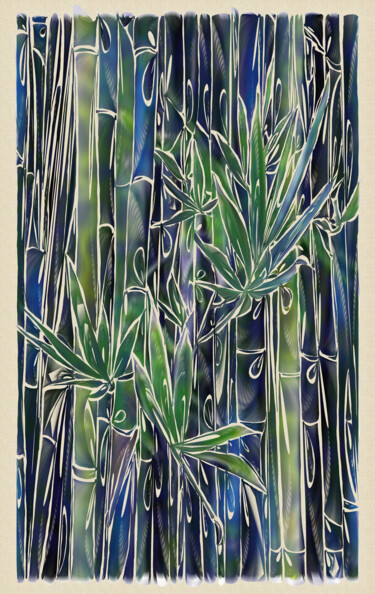 Digitale Kunst getiteld "Seasons Set Blue Sp…" door Jill Annette Johnson, Origineel Kunstwerk, Digitaal Schilderwerk
