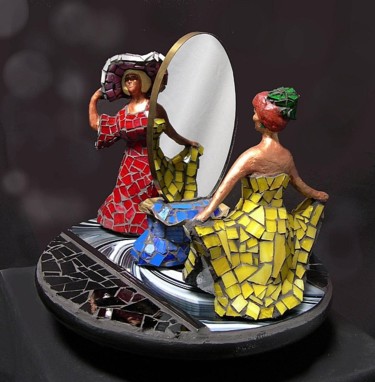 Scultura intitolato "Looking Glass" da Jill Nassau, Opera d'arte originale, Ceramica
