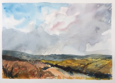 Painting titled "Storm over Suffolk" by Jim Morgan, Original Artwork, Watercolor