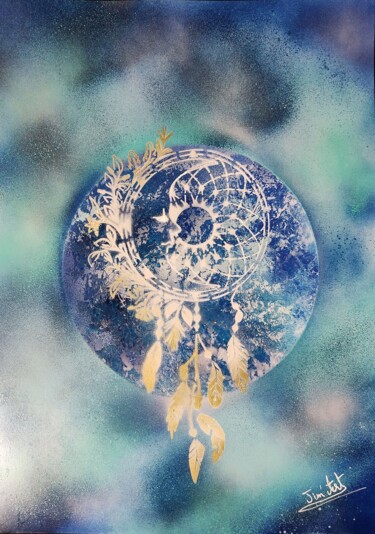 Pintura intitulada "Dreamcatcher" por Jim'Arts, Obras de arte originais, Tinta spray