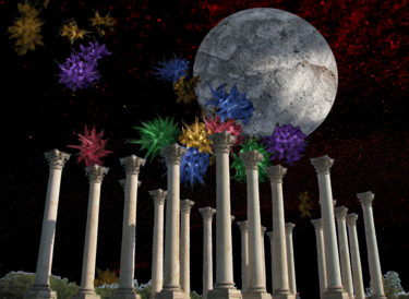 Photography titled "Jim's Moon Above Ar…" by Jim Cureton, Original Artwork, Manipulated Photography