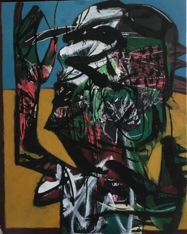 Malerei mit dem Titel "La Croyance" von Jim Nagoya, Original-Kunstwerk, Acryl