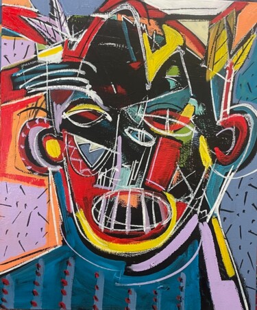 Painting titled "Voodoo Ghost" by Jim Nagoya, Original Artwork, Acrylic Mounted on Wood Stretcher frame