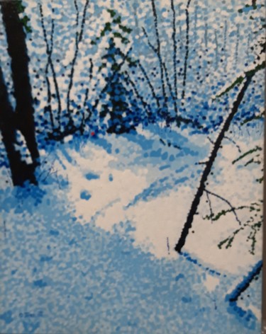 Malerei mit dem Titel "Deep snow" von Jim Pescott, Original-Kunstwerk, Acryl