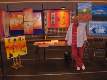 Malerei mit dem Titel "première expo" von Jean Marc Cornille, Original-Kunstwerk