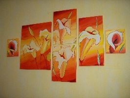 Peinture intitulée "les arums rouges" par Jean Marc Cornille, Œuvre d'art originale