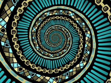 Arts numériques intitulée "Spirale inspirée du…" par Jimette, Œuvre d'art originale, Travail numérique 2D