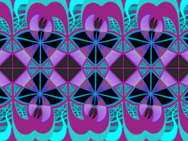 Arts numériques intitulée "Abstrait turquoise…" par Jimette, Œuvre d'art originale, Travail numérique 2D
