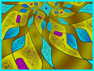 Digital Arts titled "Turquoise vibrant" by Jimette, Original Artwork, 2D Digital Work