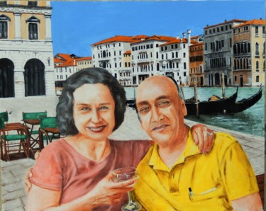 Painting titled "Steph and Rob" by Jim Fischer, Original Artwork, Oil